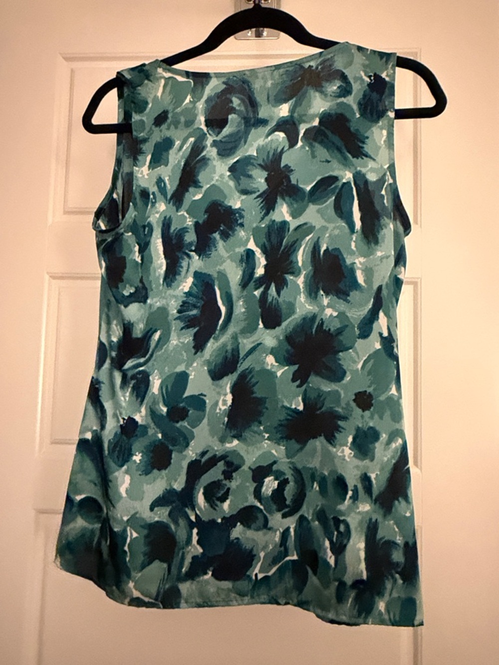 Ann Taylor Teal & Navy Floral Ruffle Camisole - Picture 3 of 3